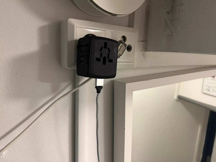 ...and power outlets. The socket was at the foot of the bed, so it was a little far from where my head was but luckily I brought my 10-foot charging cable.