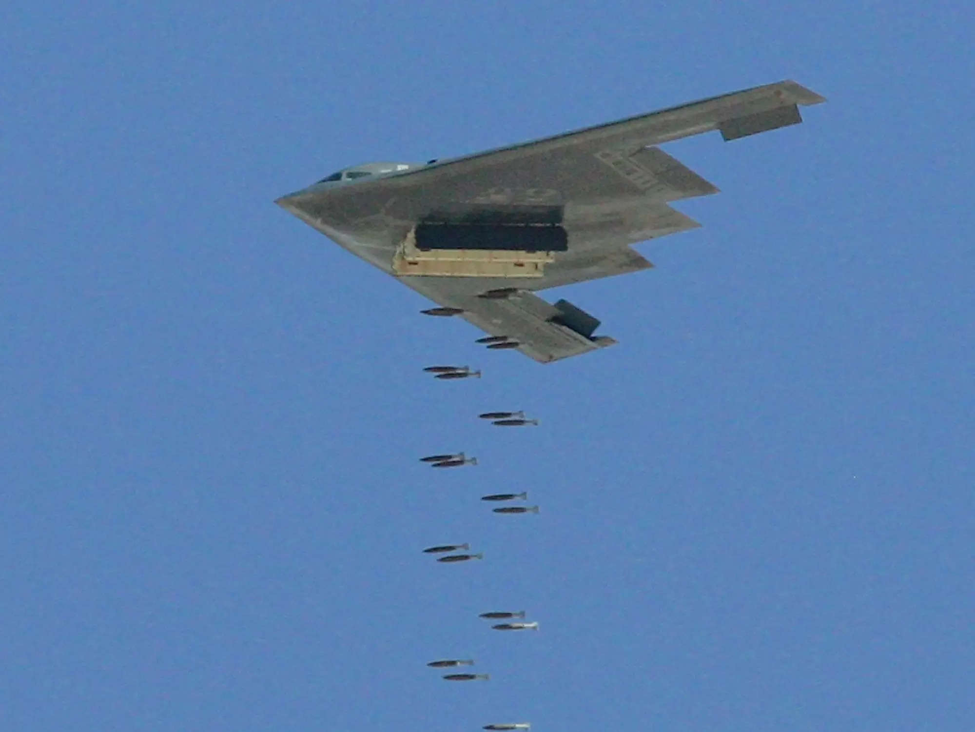B-2 drops 500-pound bombs