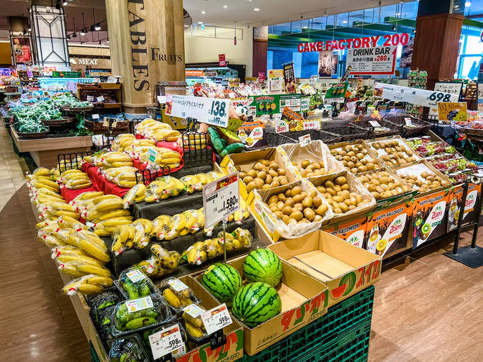 I always start my shopping trips in the produce section, which has fruits and vegetables that are impressive in quality but steep in price.