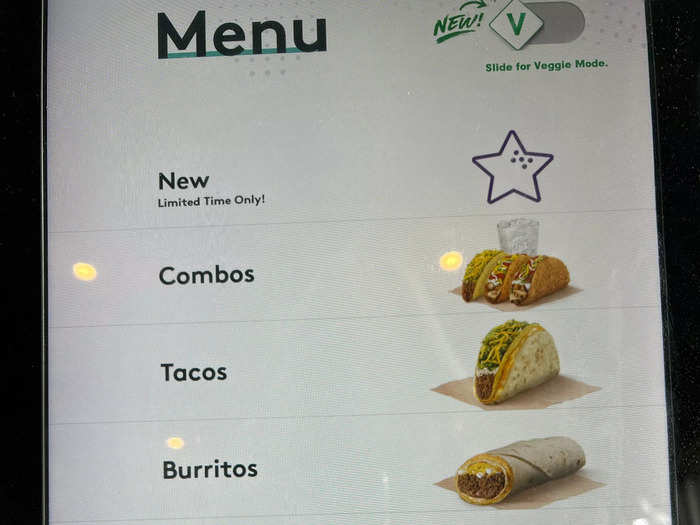 I placed my order using a kiosk inside the restaurant. I loved the feature that allowed me to filter to only vegetarian options.