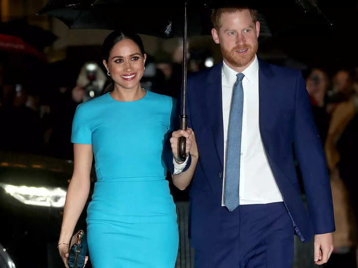 The royal couple wore complimentary blues to the Endeavour Fund Awards in London.