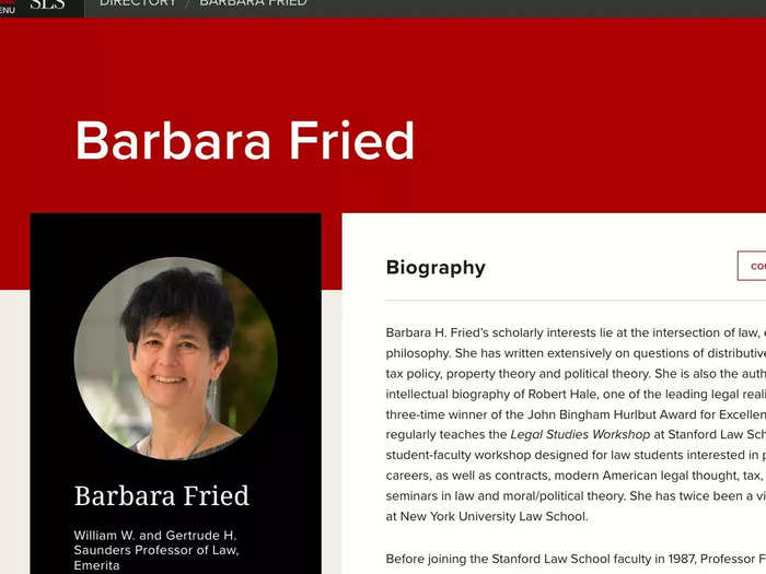 His mother, Barbara Fried, is a professor emerita of law at Stanford.