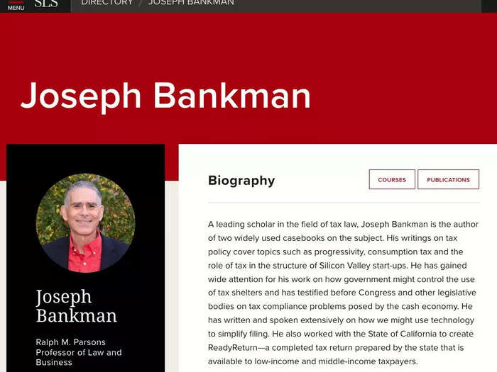 His father, Joseph Bankman, is a Stanford law professor who is also a clinical psychologist.