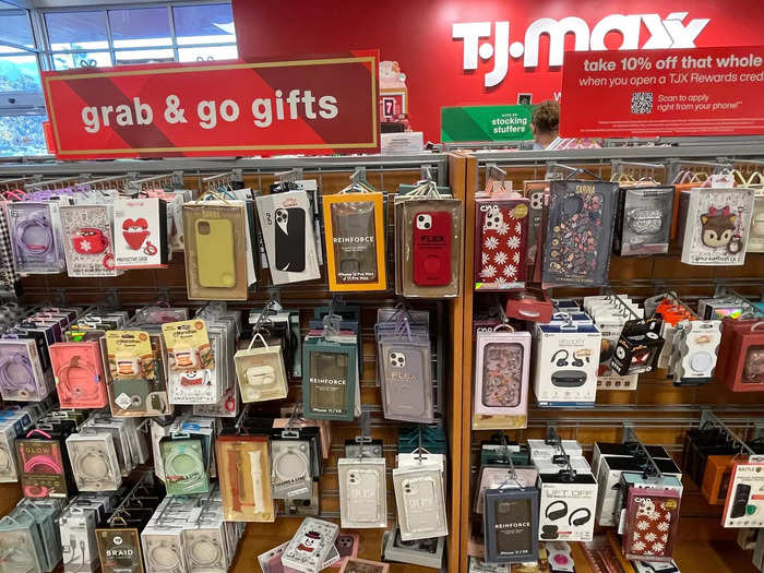 On the way to the cash register, I was met with some easy grab and go gifts, like cell phone cases, earbuds, and phone chargers.