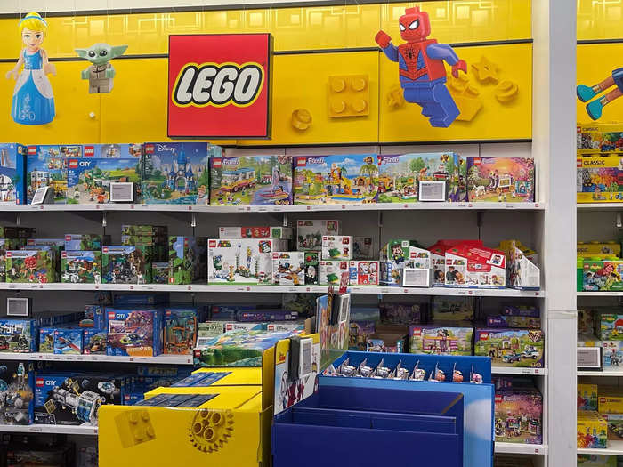 At the back of the store was a whole wall of Lego merchandise, with games for all ages.