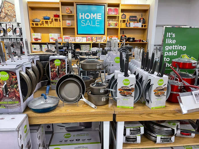 It seemed the word "sale" was ever-present around the store, with Food Network cookware also featured.