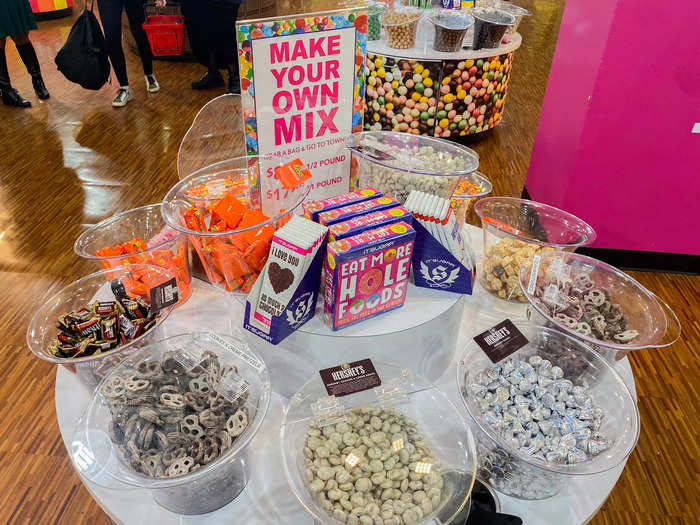 Featured in the store were mix-and-match stations that customers could use to buy an array of their favorite sweet treats.