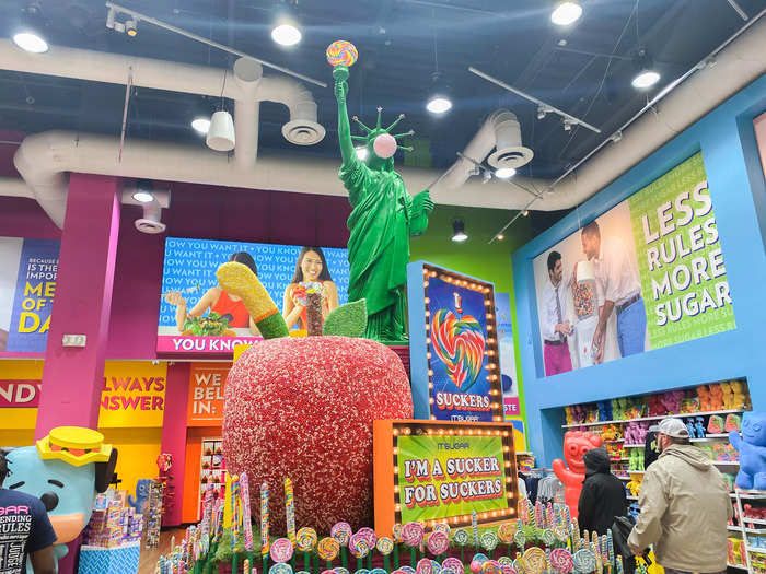 The Time Square store is over 20,000 square feet, spans two floors, and is complete with New York-specific design details.