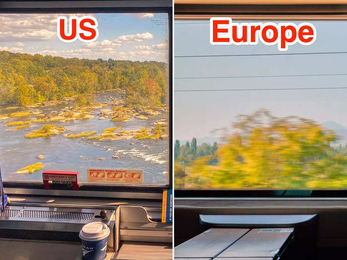 European trains seemed to be faster and bumpier than those in the US, in my experience.