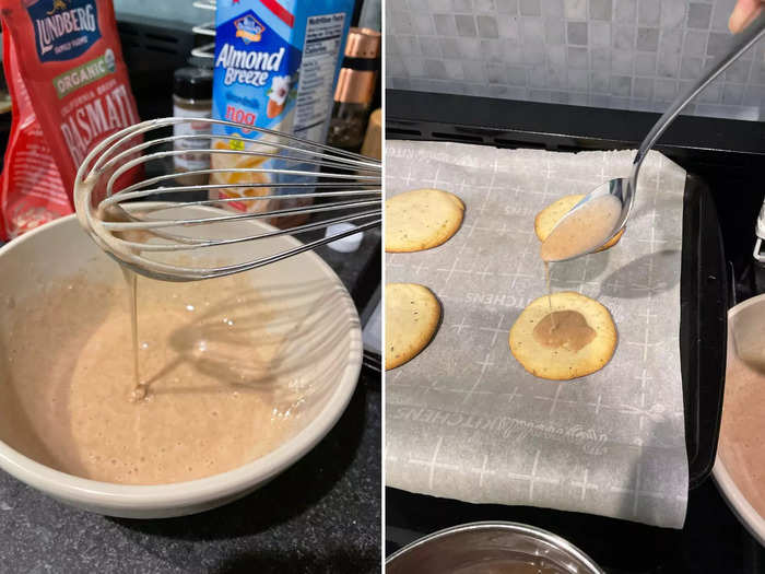 Once the cookies were done, I topped them off with my homemade icing and dusted them with some cinnamon.