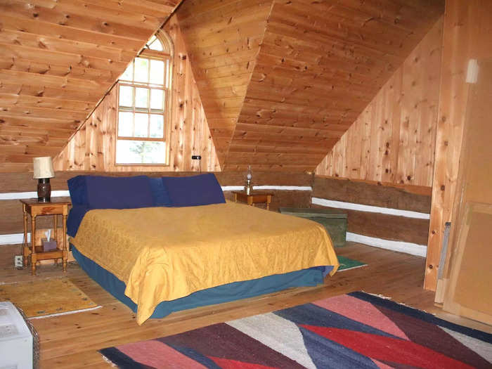 And the spacious bedroom features beautiful views.