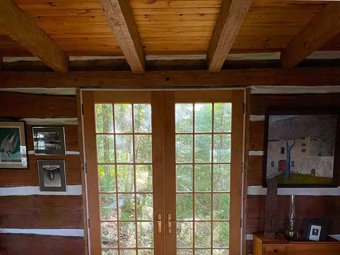 The 125-year-old log home has been restored.