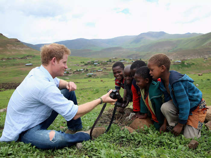 While in Mokhotlong, Lesotho, in 2014, Harry shared his love of photography with children at a herd boy night school.