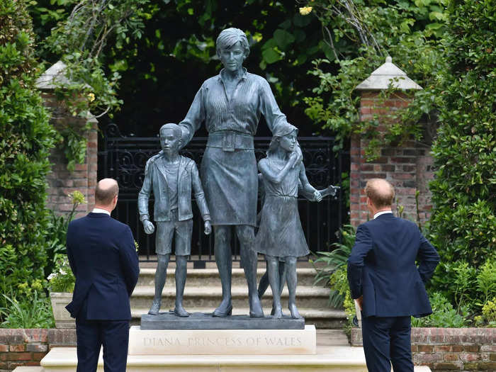 Prince William and Prince Harry reunited to unveil a statue for Princess Diana on July 1, 2021.