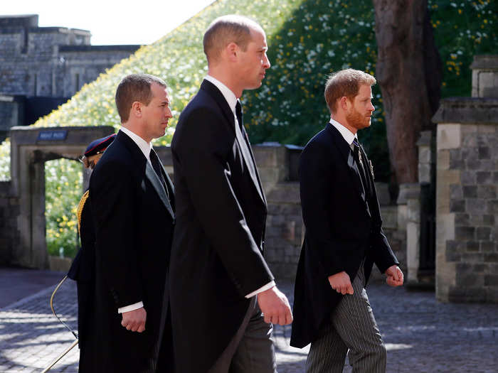 Prince Harry and Prince William spoke briefly at Prince Philip