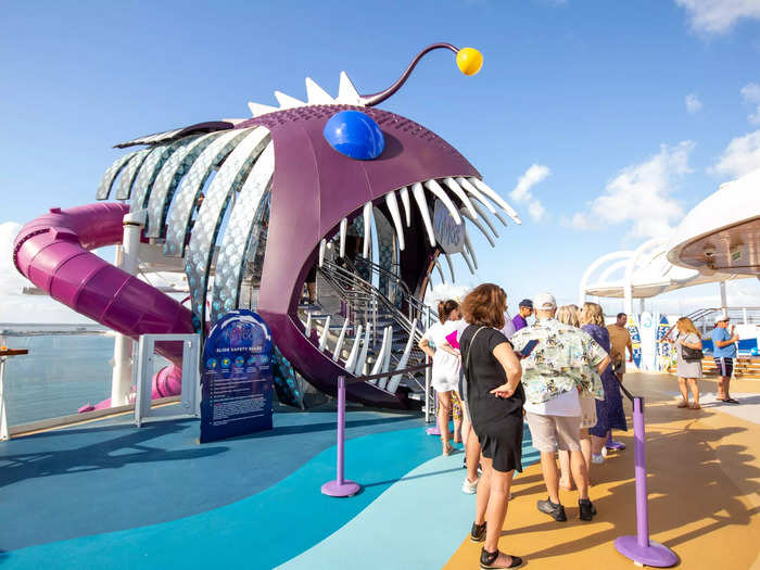 … an ocean-themed mini-golf course, and a dry slide helmed by a giant anglerfish.