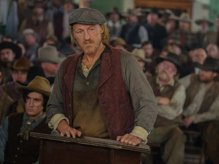 Jerome Flynn plays Banner Creighton, who is the leader of the local sheepmen.