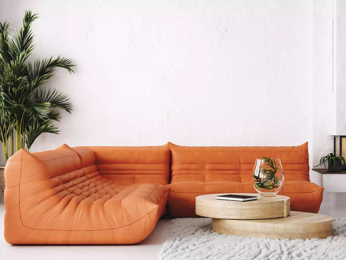 Large, bold-colored furniture is trending.