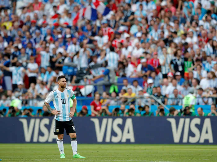 2018: After finishing second in their group at the 2018 World Cup, Messi and Argentina lost a 3-4 decision to eventual champions France in the Round of 16