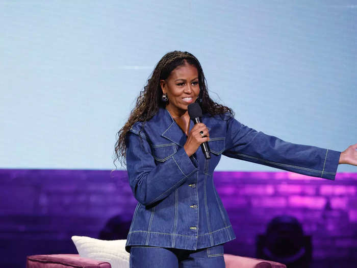 The author wore the controversial Canadian tuxedo at the Washington, DC, stop of her second book tour.