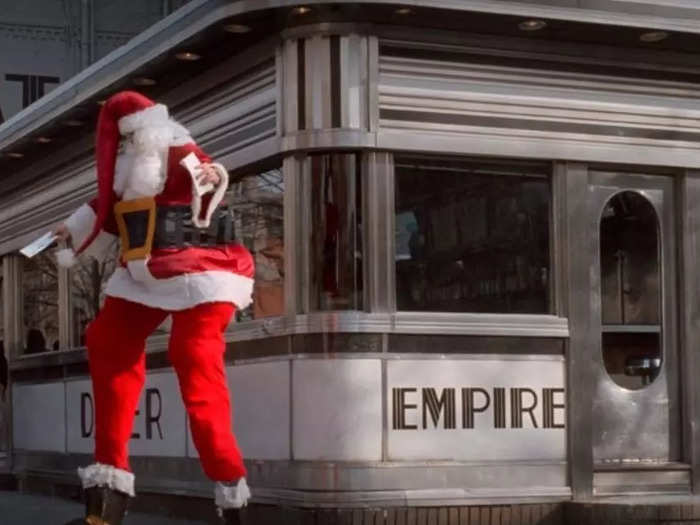 Kevin passes Empire Diner, which has been featured in other movies.