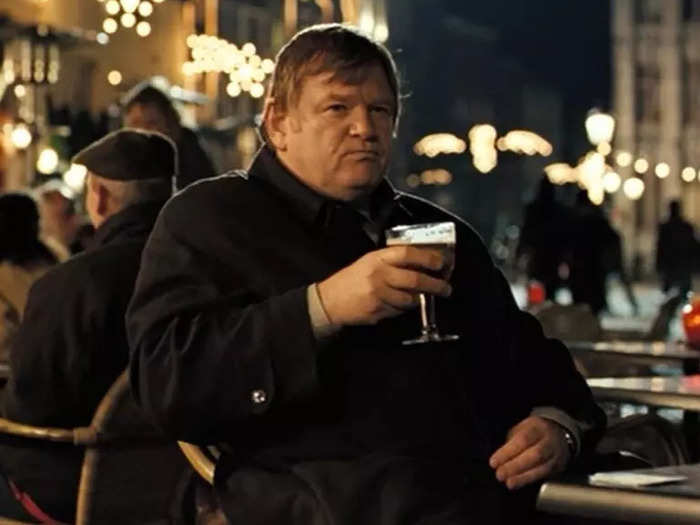 "In Bruges" stars Colin Farrell and Brendan Gleeson as two hit men hiding out in Bruges.