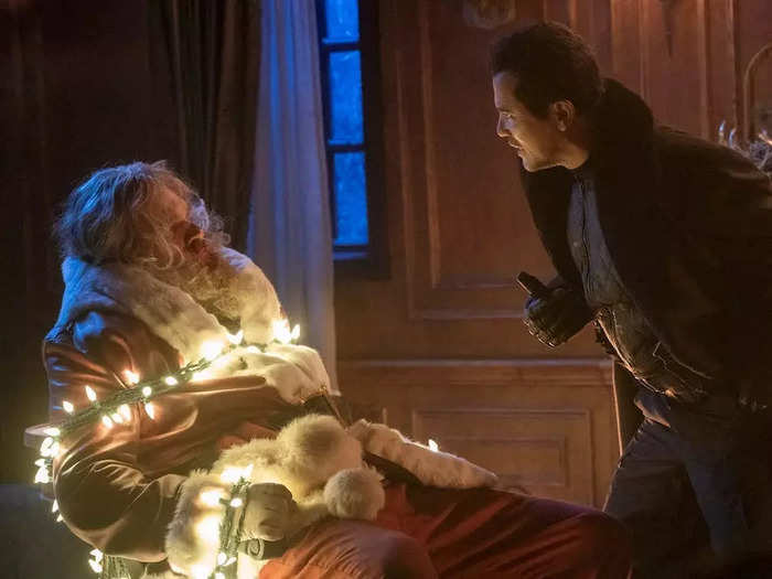 First up is "Violent Night," in theaters now, starring David Harbour as a version of Santa Claus who