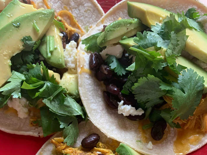 Black beans, corn tortillas, and avocado provide antioxidants and reduce inflammation