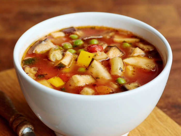 Minestrone soup is an unusual breakfast food, but it is loaded with omega-3 and fiber