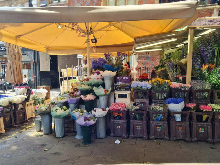 We passed the Kensington Flower Corner, where Meghan reportedly used to buy flowers.