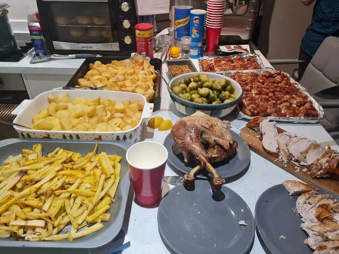 My partner made Christmas lunch for around 15 guests in our one-bedroom apartment.