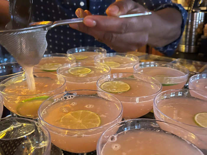 Everyone had the opportunity to order cosmopolitans, a favorite drink on "Sex and the City."