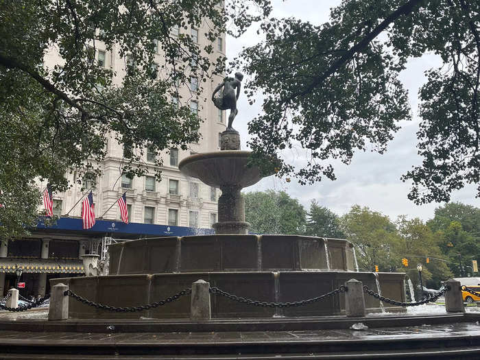 We met at the Pulitzer Fountain outside the Plaza Hotel, where Carrie told her love interest Mr. Big, "Your girl is lovely, Hubble," in the final scene of season two.