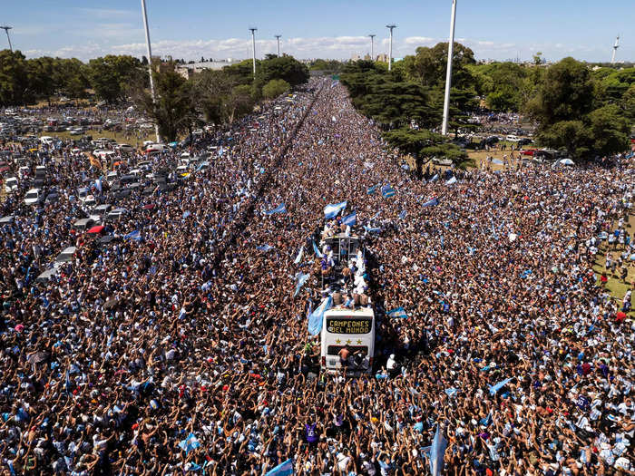 Of course, the biggest crowd could be found around the team bus which struggled to navigate the crowd.