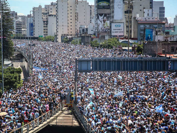 The crowd stretched for miles.