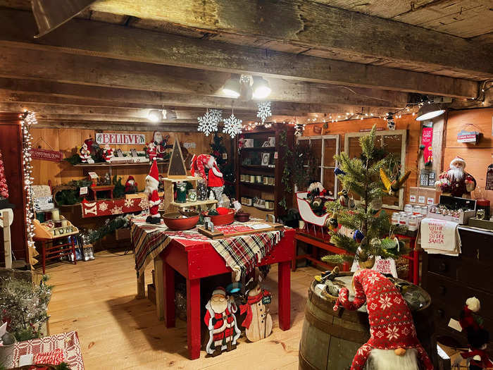 The real-life Christmas Barn is a true hidden gem, with lots of festive decorations, small-batch candles, and a whole room devoted to ornaments.