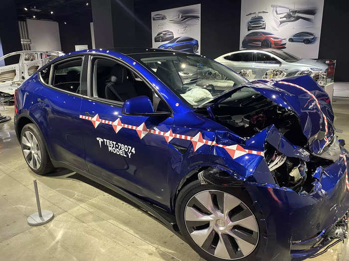 …and even a Model Y crash test vehicle.