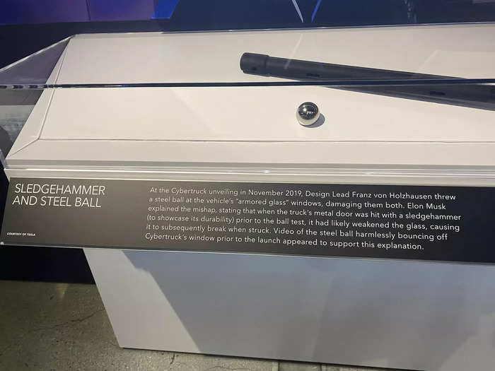 The exhibit even included that original hammer and ball.