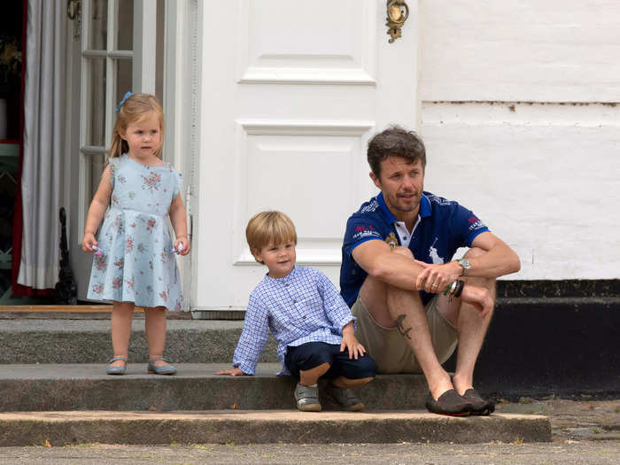 Crown Prince Frederik of Denmark paid tribute to his time in the Royal Danish Navy with a shark tattoo on his calf.