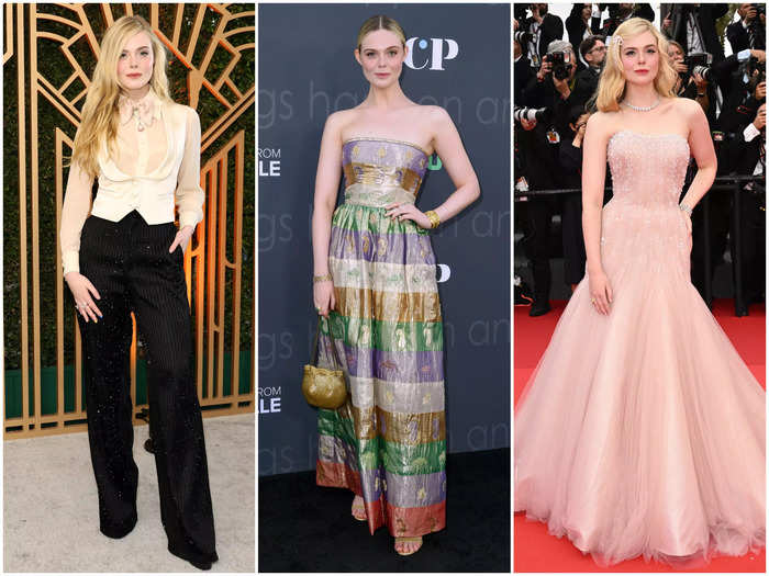 Elle Fanning wore clean, chic designs to several events this year.