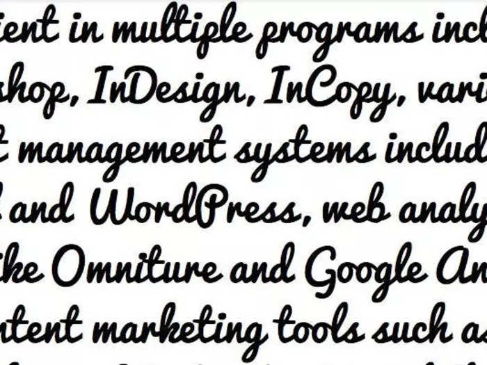 Resume fancy font