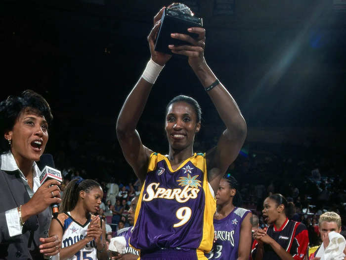 Lisa Leslie — a superstar for the Los Angeles Sparks — earned 1999 WNBA All-Star Game MVP honors for her 13-point, five-rebound effort in New York