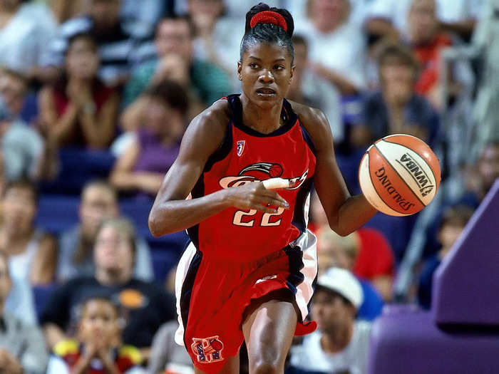 Sheryl Swoopes — the first woman ever signed to a WNBA contract and a Houston Comets great — had eight points, eight rebounds, and three steals as a starter for the West