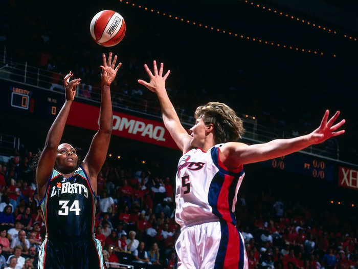 New York Liberty center Kym Hampton added five points, three rebounds, and two steals as a starter for the East