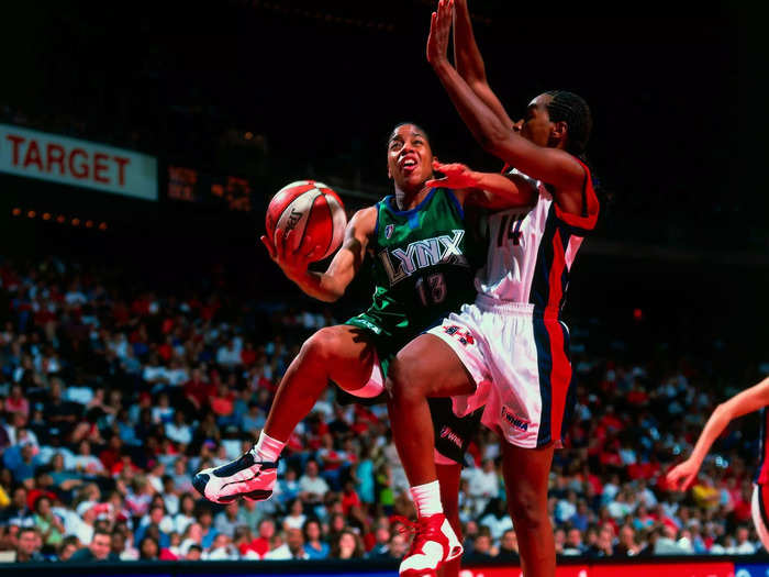 Minnesota Lynx guard Tonya Edwards scored seven points for the West during the inaugural WNBA All-Star Game