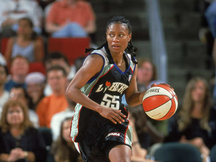 Longtime New York Liberty shooting guard Vickie Johnson contributed six points and three assists for the East during the 