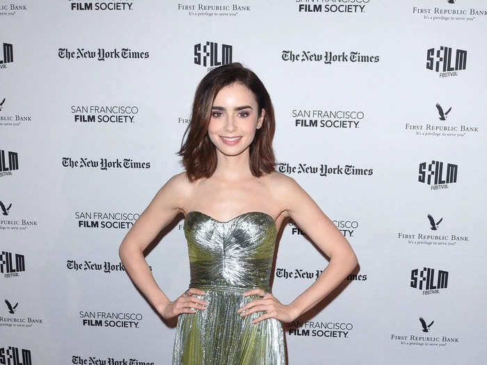 Collins went with a Maria Lucia Hohan dress for a November 2016 movie premiere.