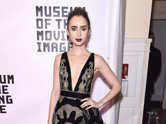 Collins stunned in wearable art for the 30th annual Museum of the Moving Image Salute to Warren Beatty in November 2016.