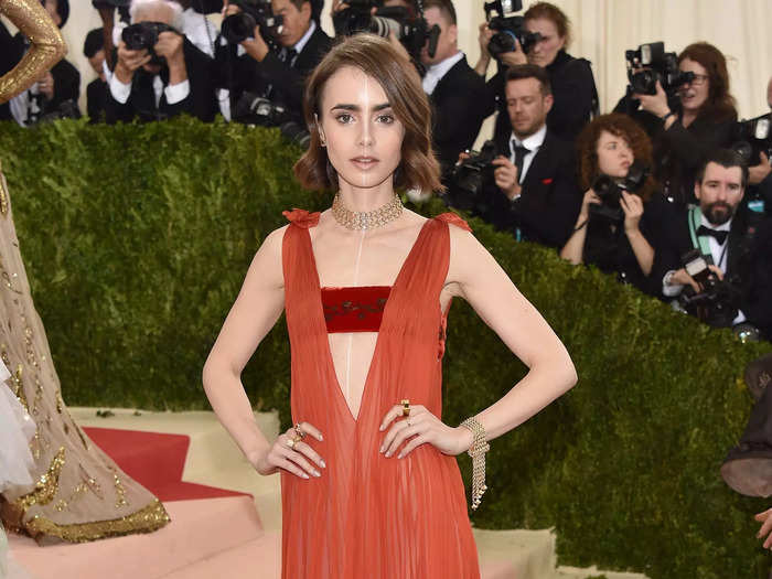 For the 2016 Met Gala, Collins wore a sheer, goddess-like Valentino gown.