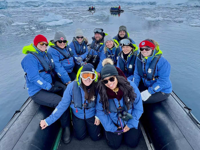 To get to shore, we had to ride on the 10-person Zodiacs manned by an expedition team member.